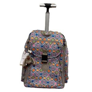 Kipling Multi Color Rolling Backpack/Suitcase